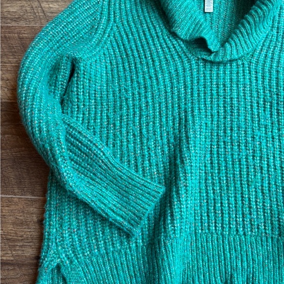 St. John's Bay Teal Cowl Neck Sweater - Picture 2 of 3